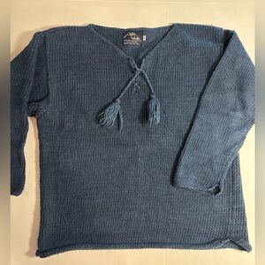 Ande Wear‎ hand knit. Women’s SZ Medium. Lace neckline. Cotton. Chunky knit